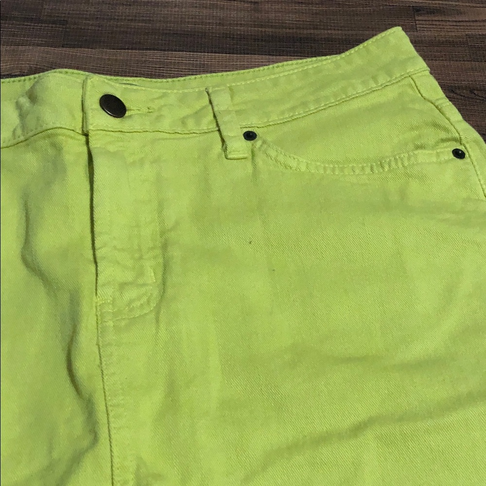 Garnet Hill Denim Lemon Lime Colored Skirt size 10 - Picture 5 of 16